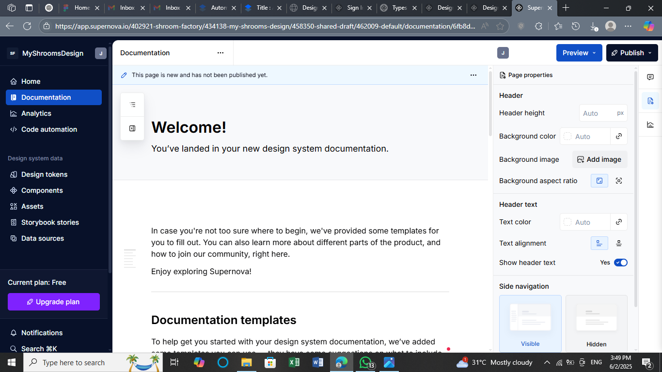 Supernova Code Automation screen where you automate documentation