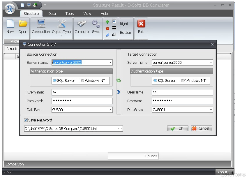 sql server比對兩個查詢結果的差異 sqlserver對比兩個數據庫_database_02