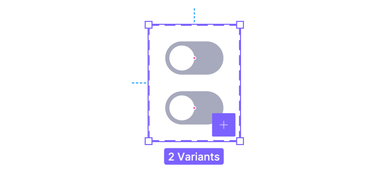 Two switch components with the off state inside a variant group.