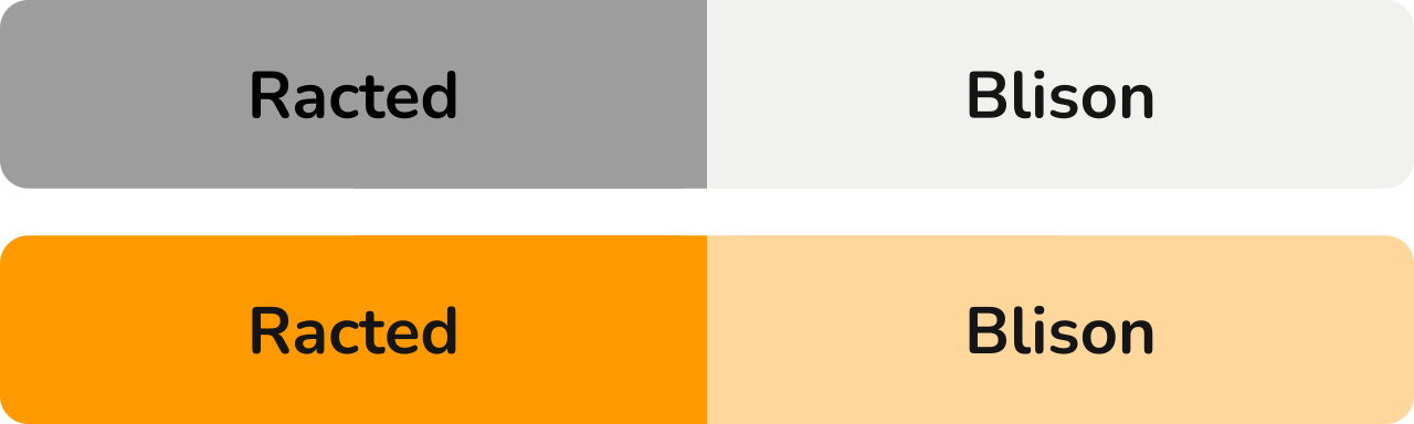 Vusualization of different saturations of the same color in background in toggle buttons