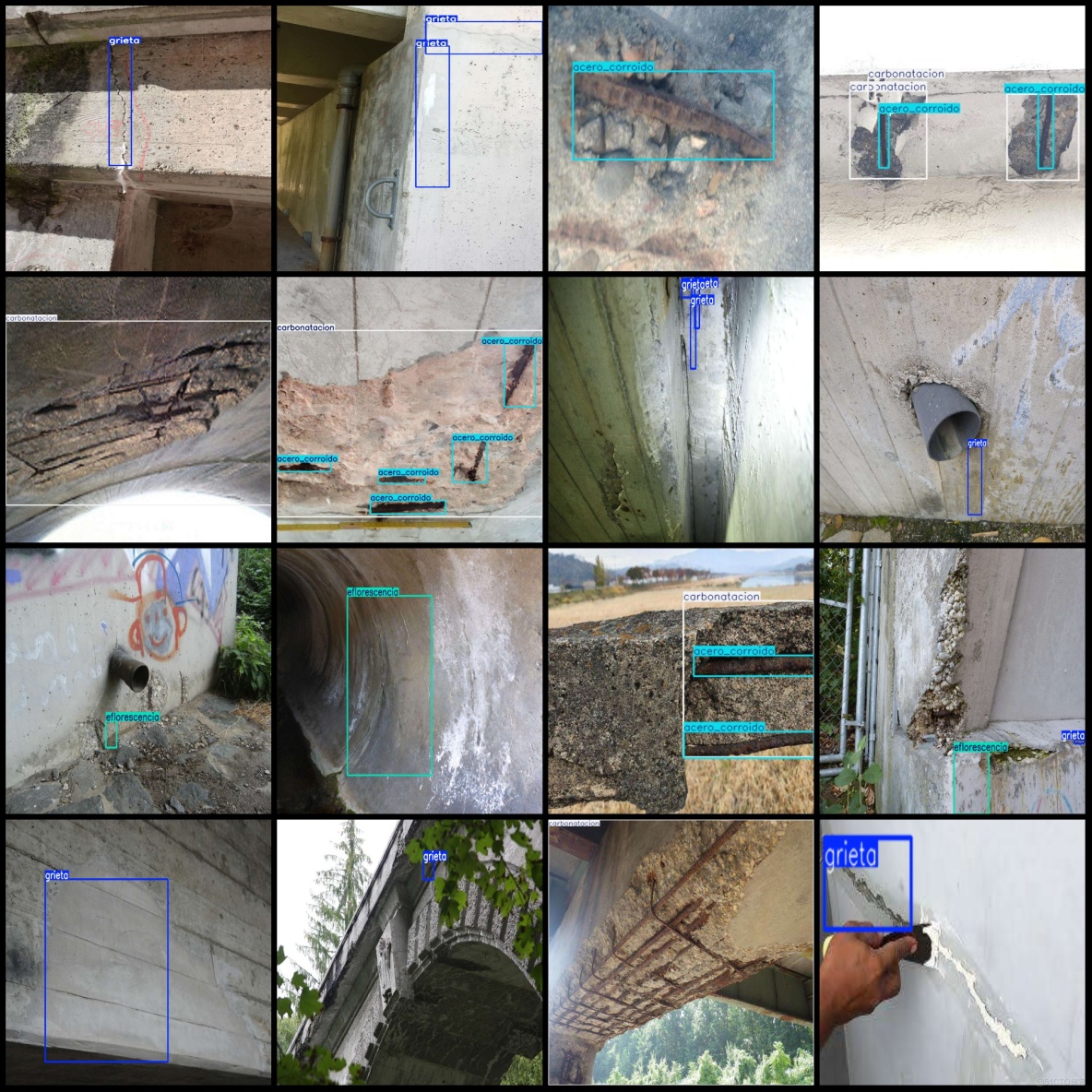 建築物混凝土裂縫剝落泛鹼碳化缺陷識別檢測數據集VOC+YOLO格式5275張10類別_數據集_03