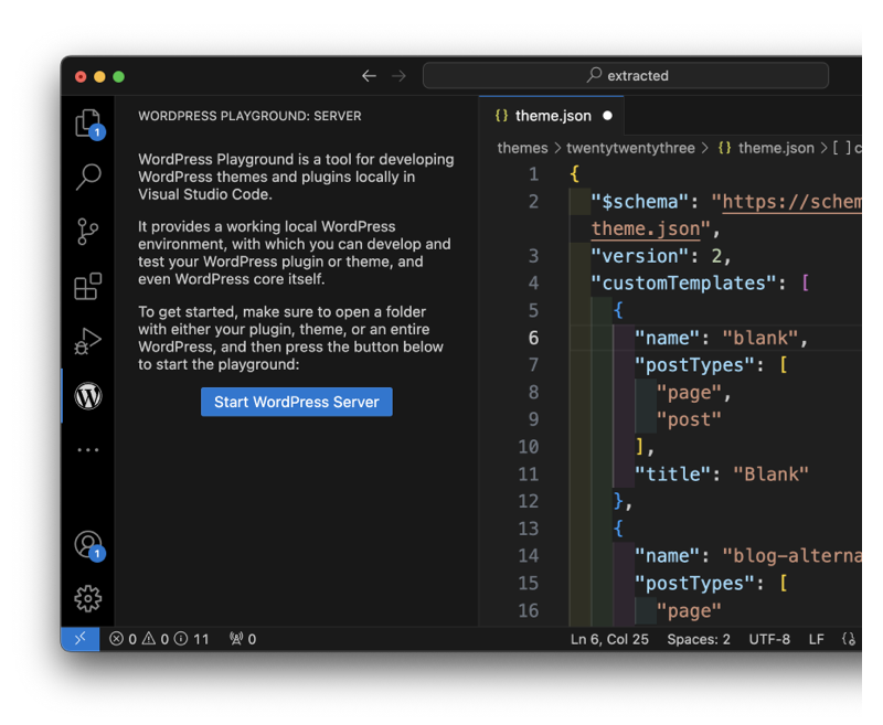 A screenshot with the WordPress icon added to the sidebar menu