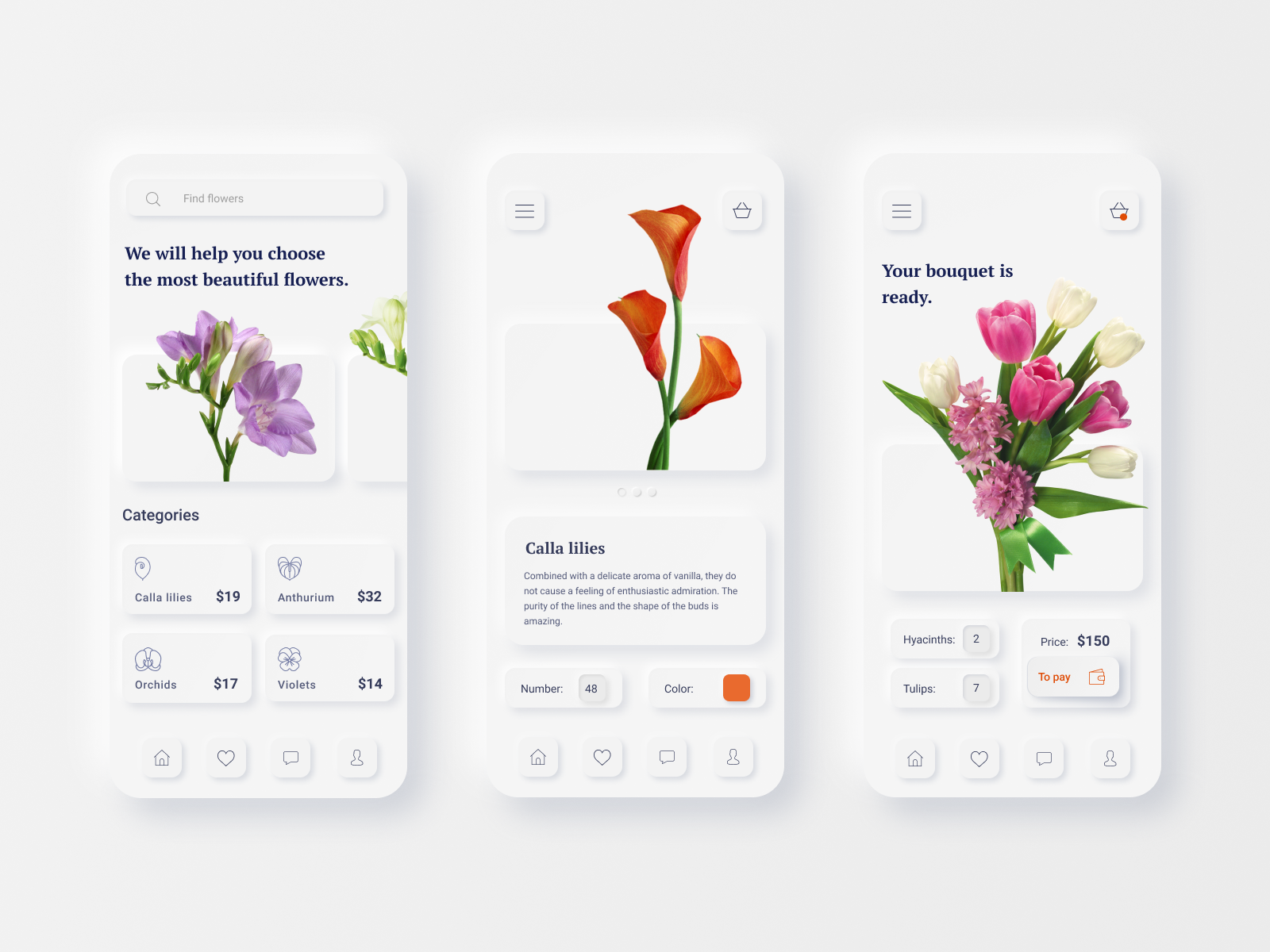 Design of a florist app