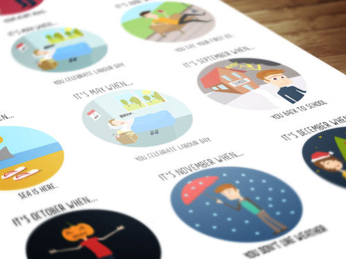 Months of the Year Icon Set