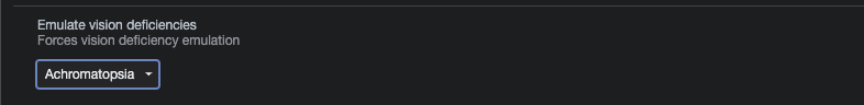Visual deficiencies with chosen achromatopsia option