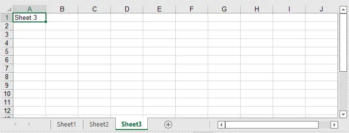 向新excel文件添加多個工作表示意圖